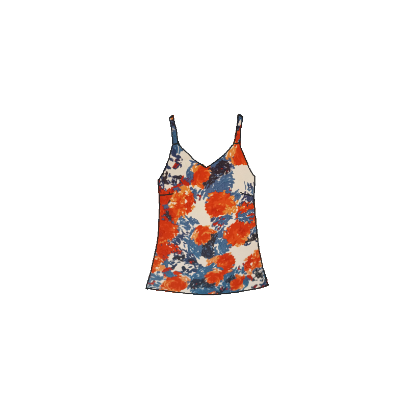 Fleuri rouge et bleu