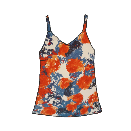 Fleuri rouge et bleu