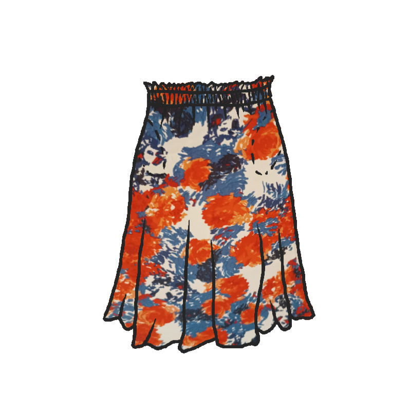 fleuri bleu et rouge