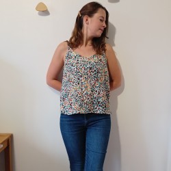 Fleuri rouge et bleu